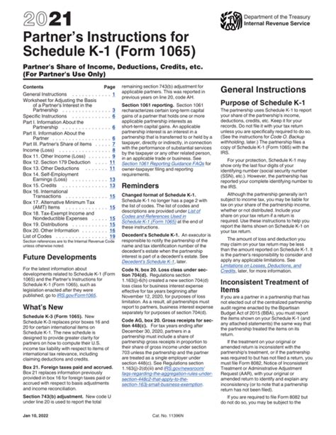 Partner’s Instructions for Schedule K.
